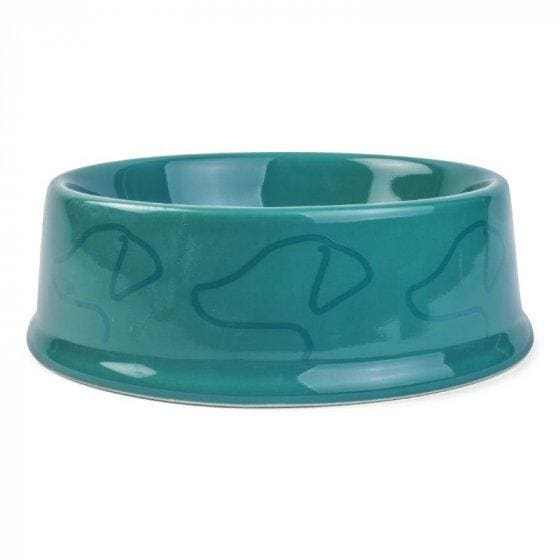 Green Ceramic Dog Bowl