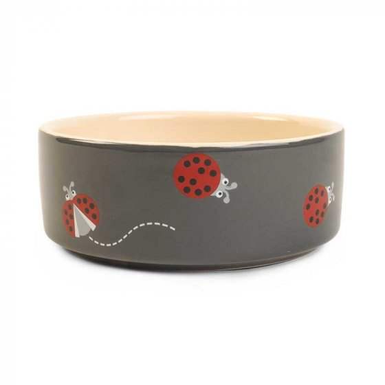 Ladybird Ceramic Dog Bowl